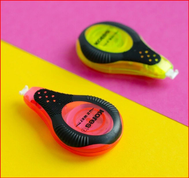 KORES Korekční páska 4,2mm x 8m 2WAY Neon mix barev na blistru