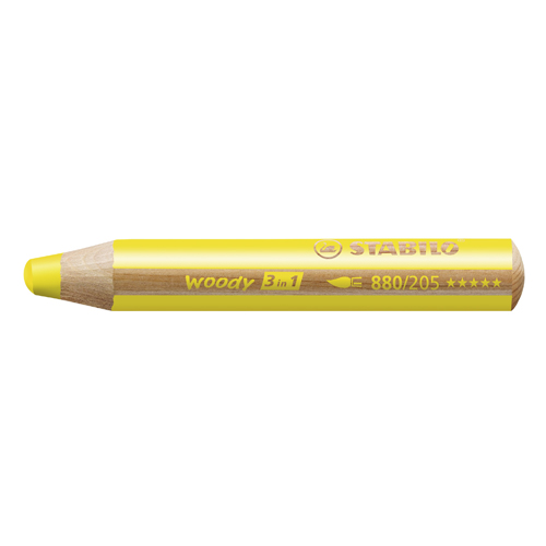 STABILO Pastelky STABILO woody 3 v 1 - barvička, vodovka, voskovka - 18 ks + ořezávátko
