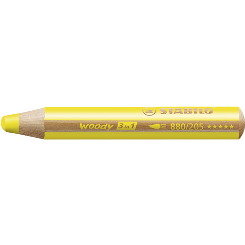 STABILO Pastelky STABILO woody 3 v 1 - barvička, vodovka, voskovka - 6 ks různých barev
