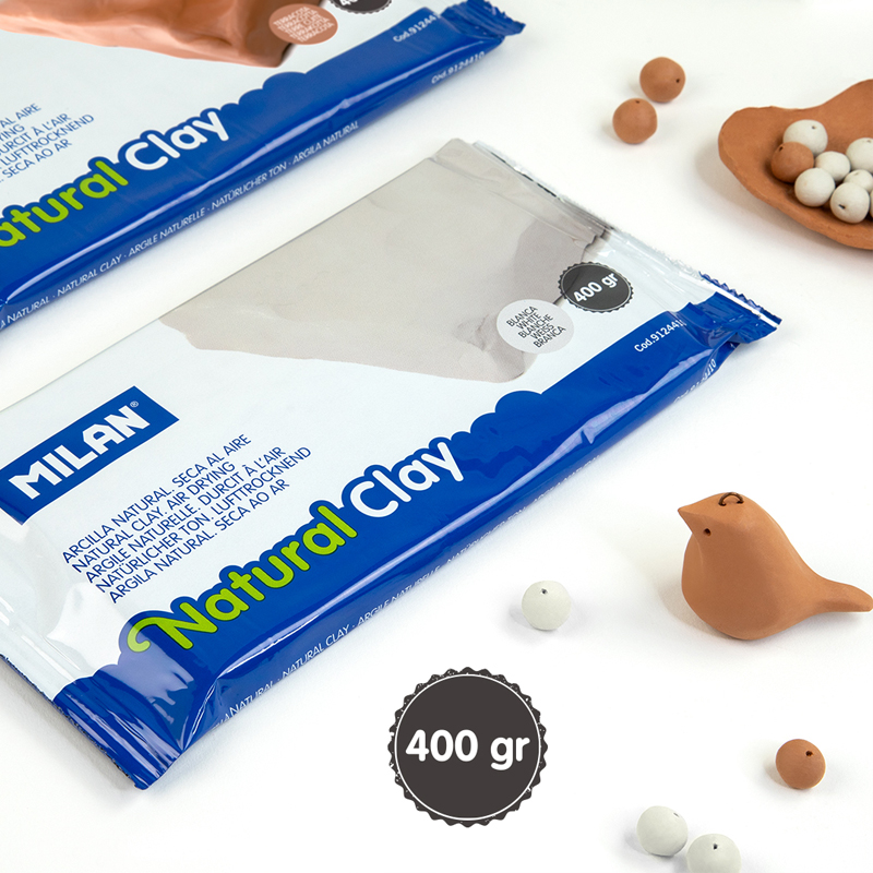 MILAN Modelovací hmota MILAN Natural Clay 400 gr. terakotová barva, na vzduchu tvrdnoucí