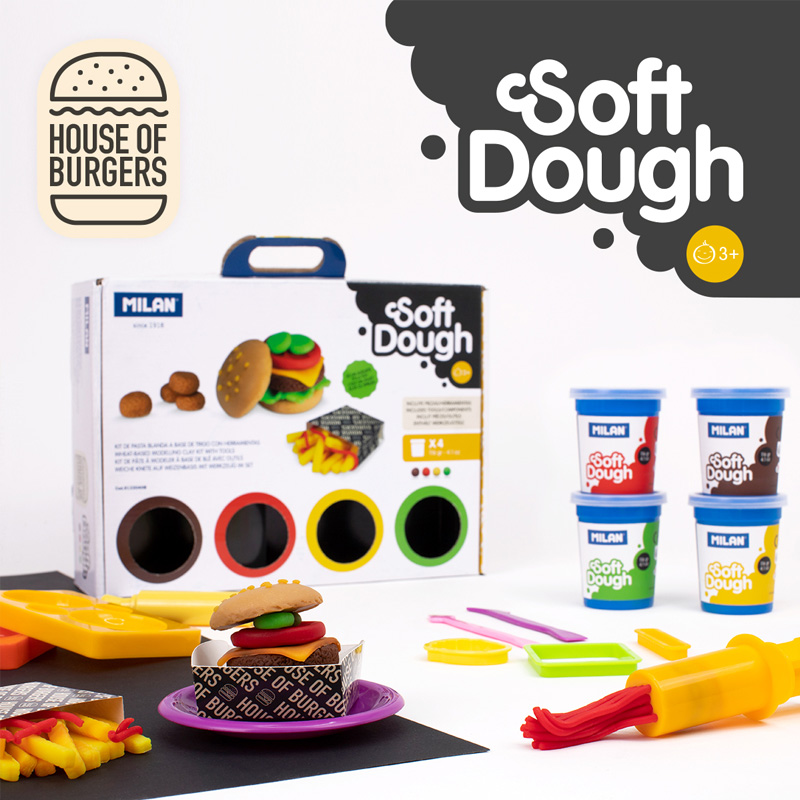 MILAN Plastelína MILAN Soft Dough ,,House of Burgers" / sada