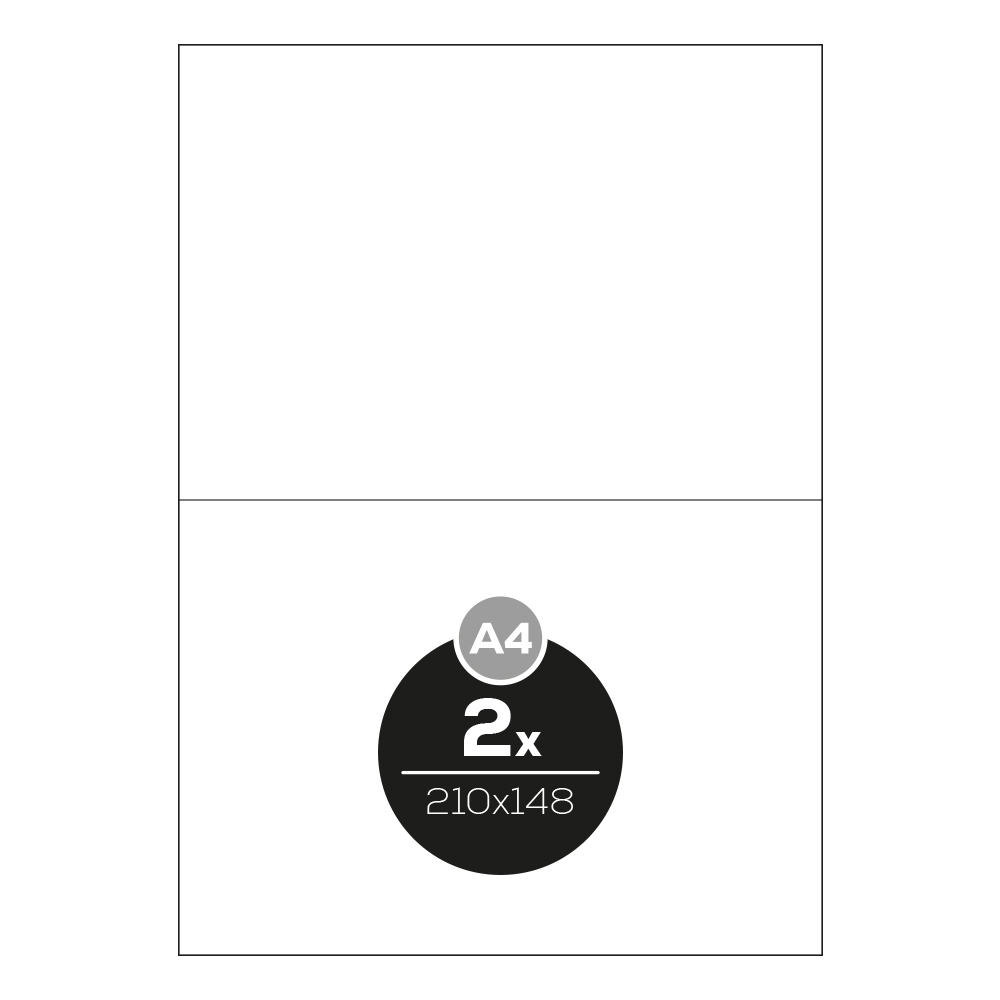 Altryal Etikety Top Stick A4/100 ks, 210x148 mm - 2 etikety, bílé