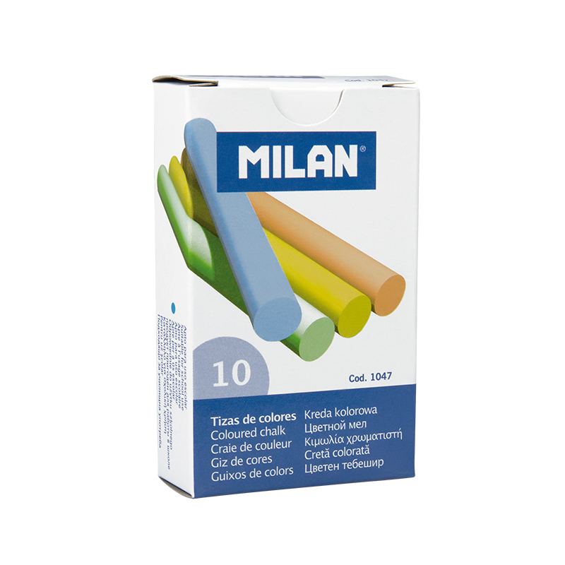 MILAN Křída MILAN kulatá 10 ks bílá +10 ks barevná - bliester