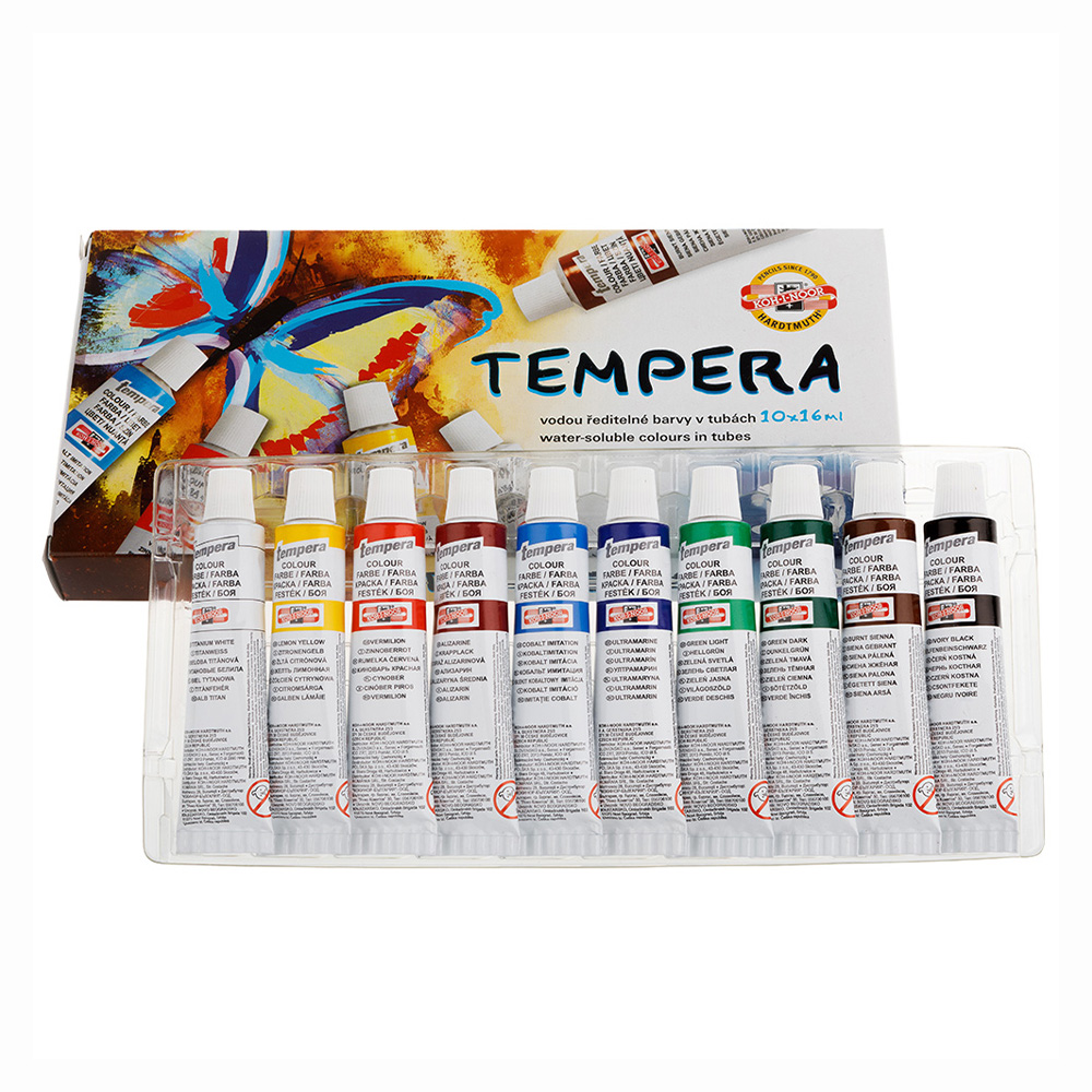 KOH-I-NOOR Barvy temperové 10 barev x 16 ml