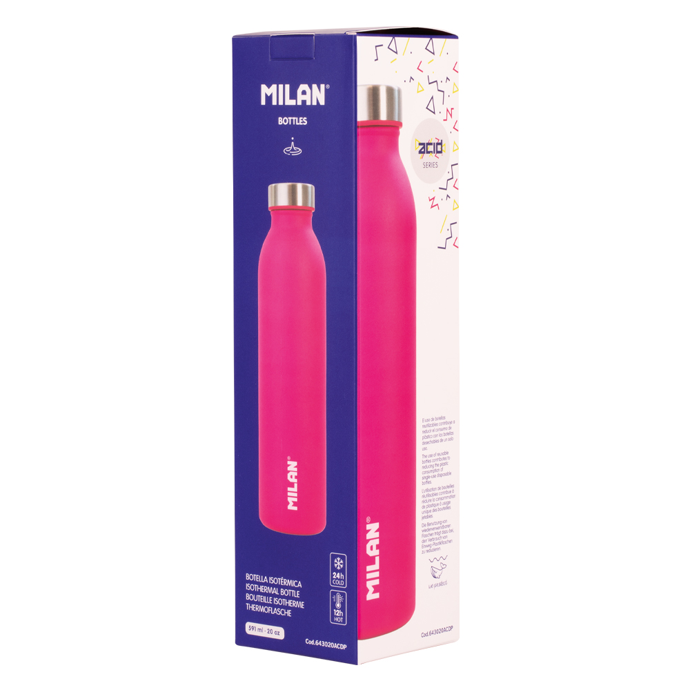 MILAN Termo láhev MILAN Acid series, 591ml, růžová