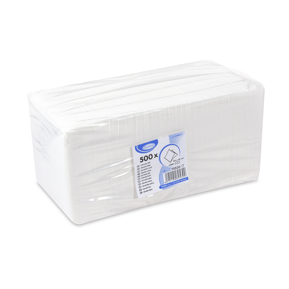 WIMEX Ubrousky 1-vrstvé 30 x 30 cm bílé 500ks