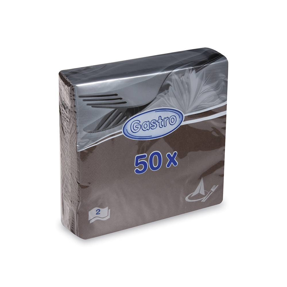 WIMEX Ubrousky 2-vrstvé 33 x 33 cm hnedé 50 ks