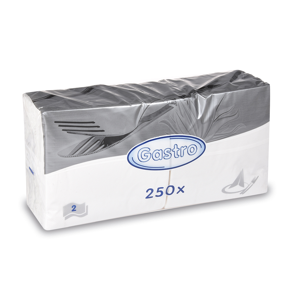 WIMEX Ubrousky 2-vrstvé 33 x 33 cm bílé 250 ks