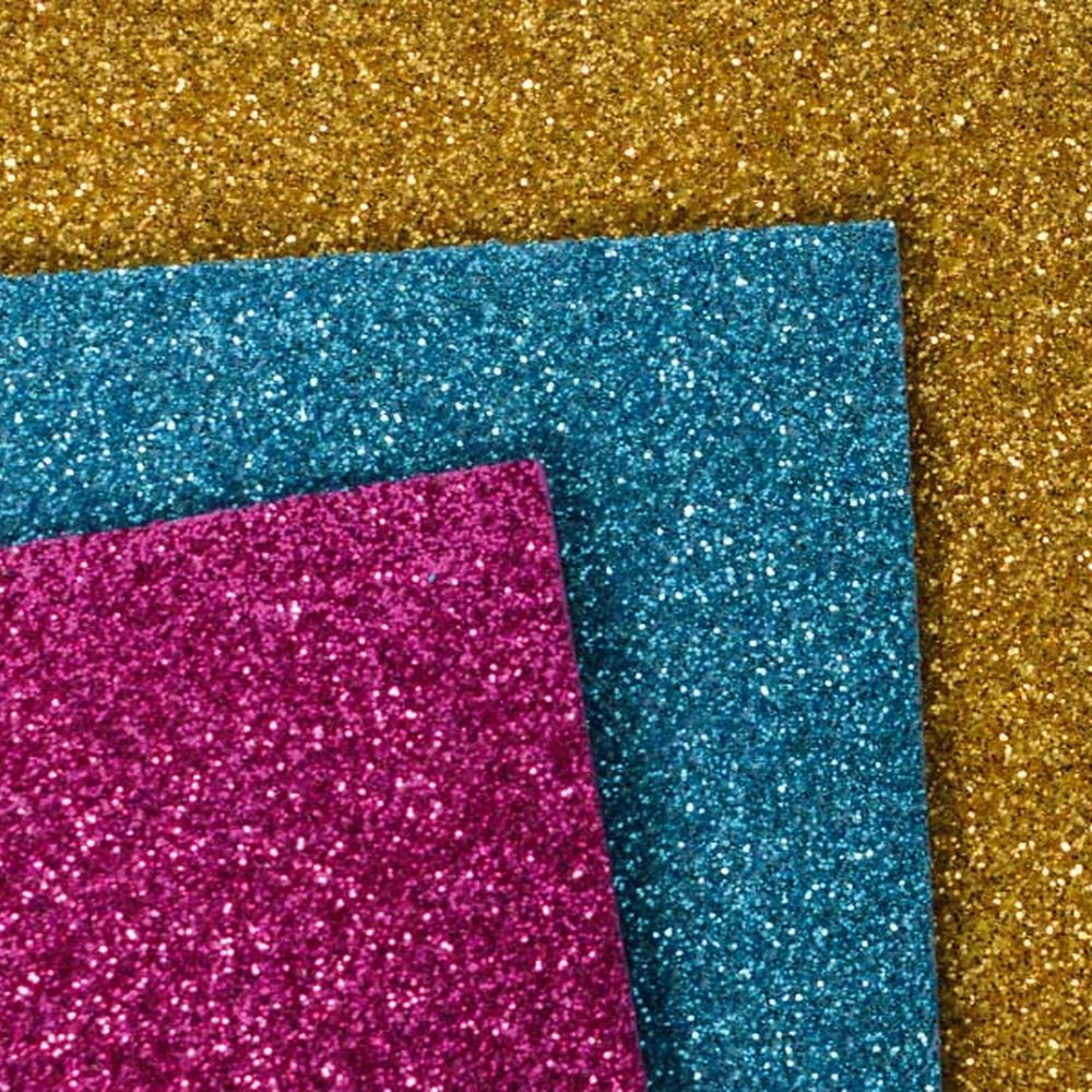 JUNIOR-ST Dekorační pěna A4 EVA 10 ks Fuchsia tloušťka 2,0 mm glitter