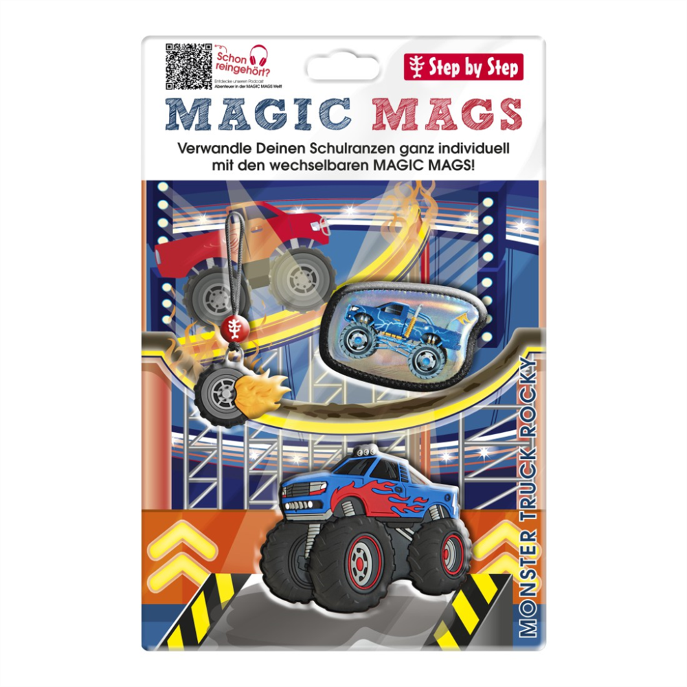 HAMA Doplňkový set obrázků MAGIC MAGS Monster Truck Rocky k aktovkám GRADE, SPACE, CLOUD