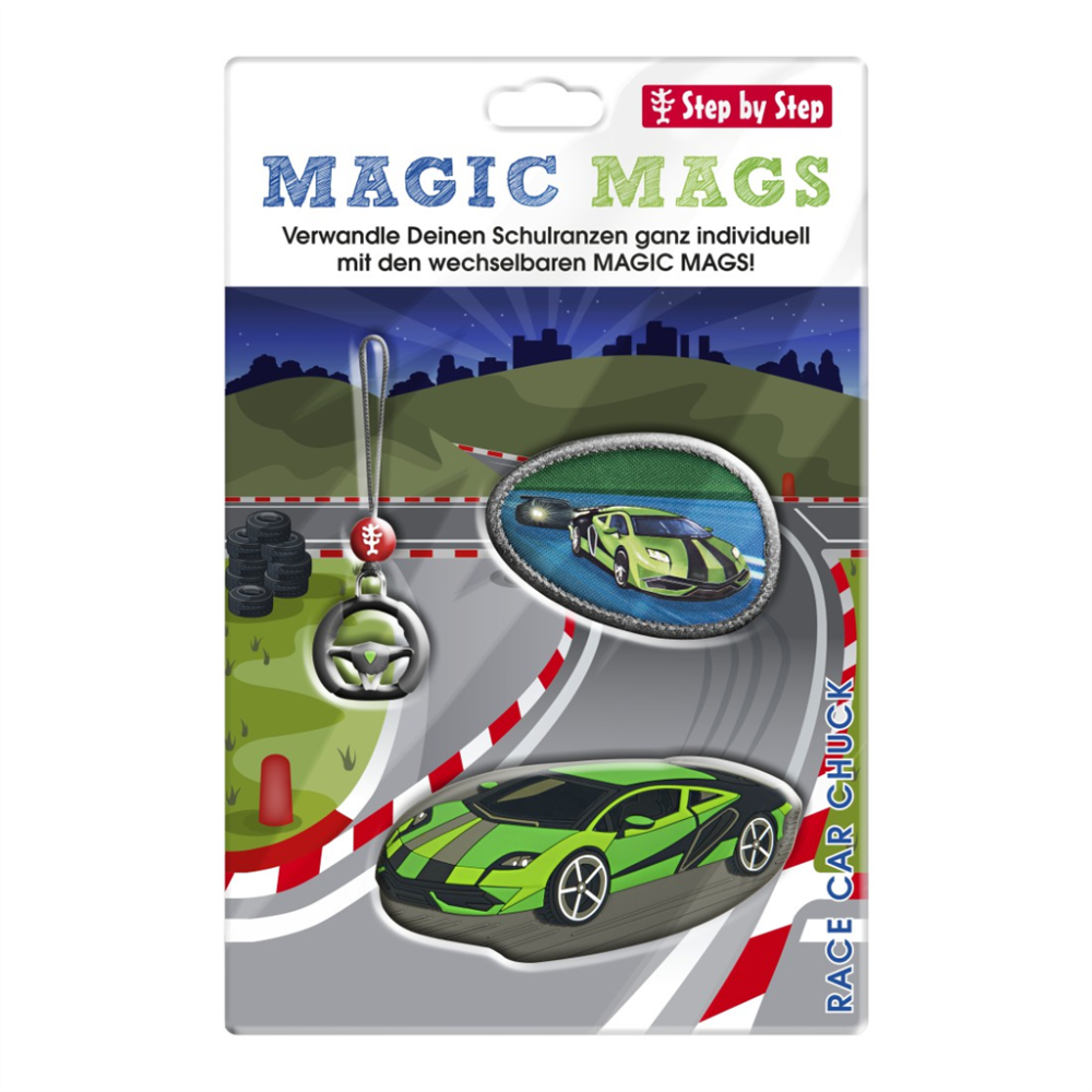 HAMA Doplňkový set obrázků MAGIC MAGS Race Car Chuck k aktovkám GRADE, SPACE, CLOUD, KID