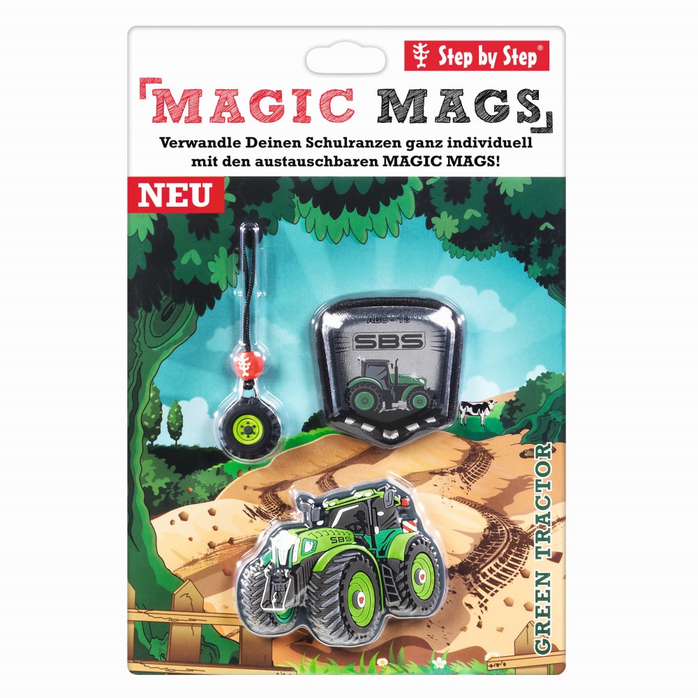 HAMA Doplňkový set obrázků MAGIC MAGS Zelený traktor k aktovkám GRADE, SPACE, CLOUD, 2v1 a KI