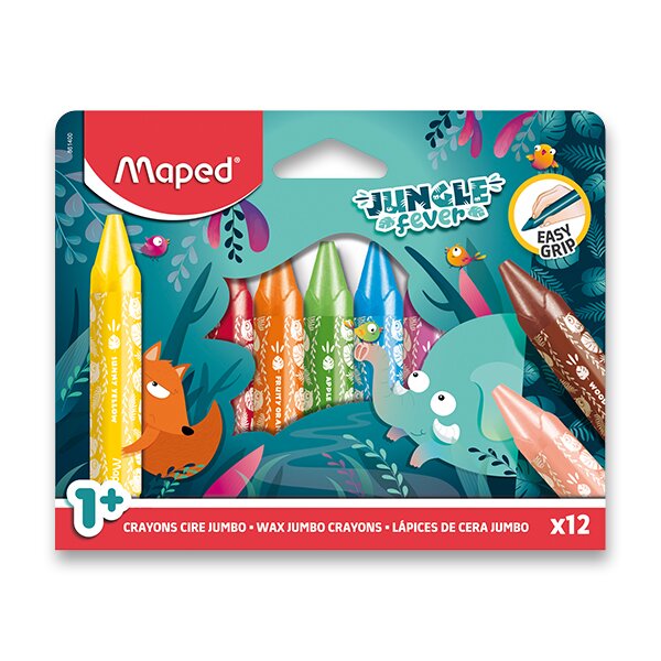 MAPED Voskovky MAPED Jungle Fever Jumbo 12 ks