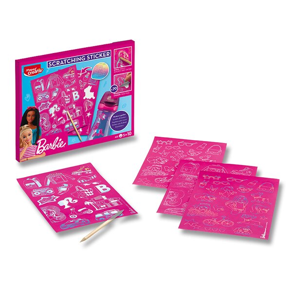 MAPED Kreativní sada MAPED Scratching Stickers Barbie