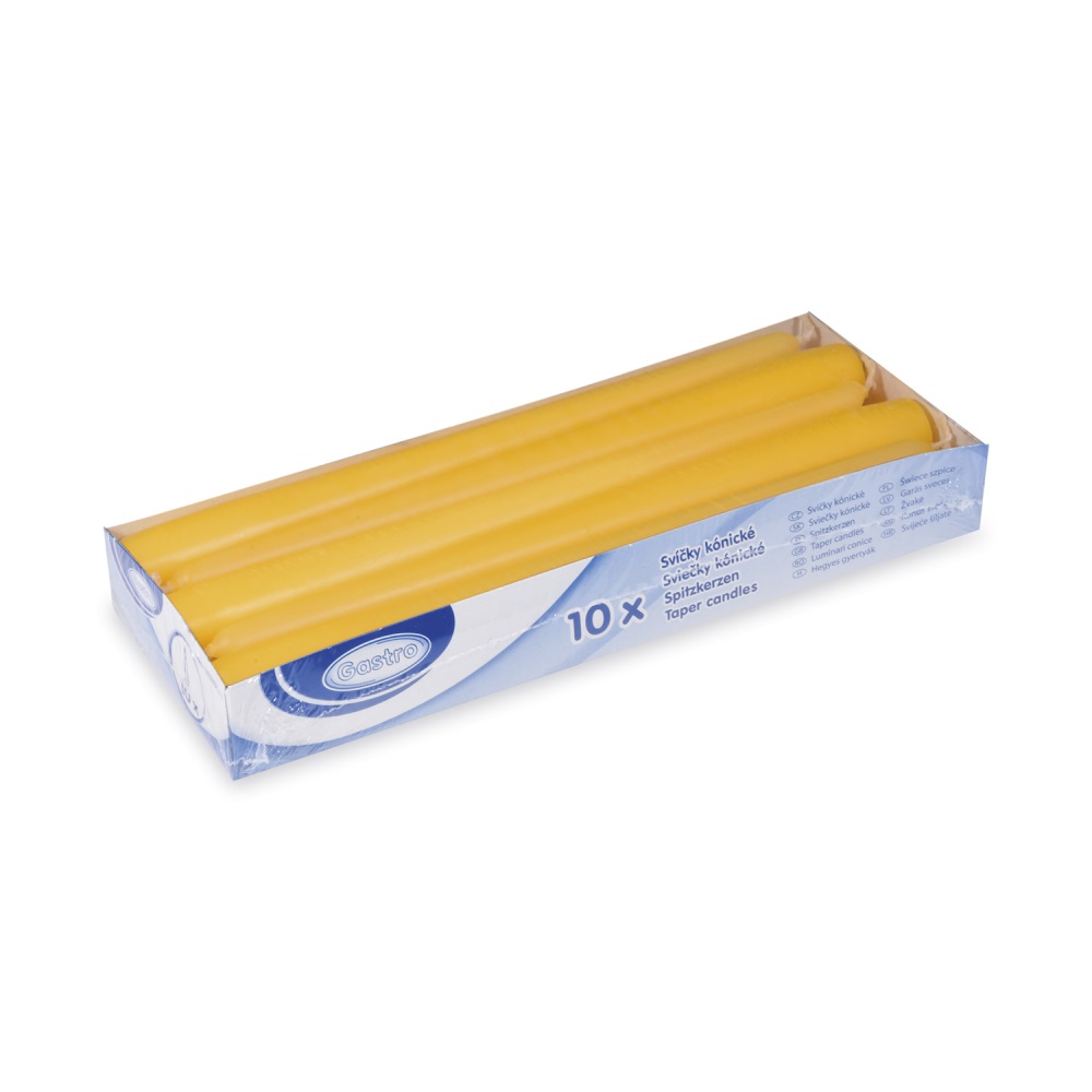 WIMEX Svíčka kónická 245 mm, žlutá (10 ks v bal.)