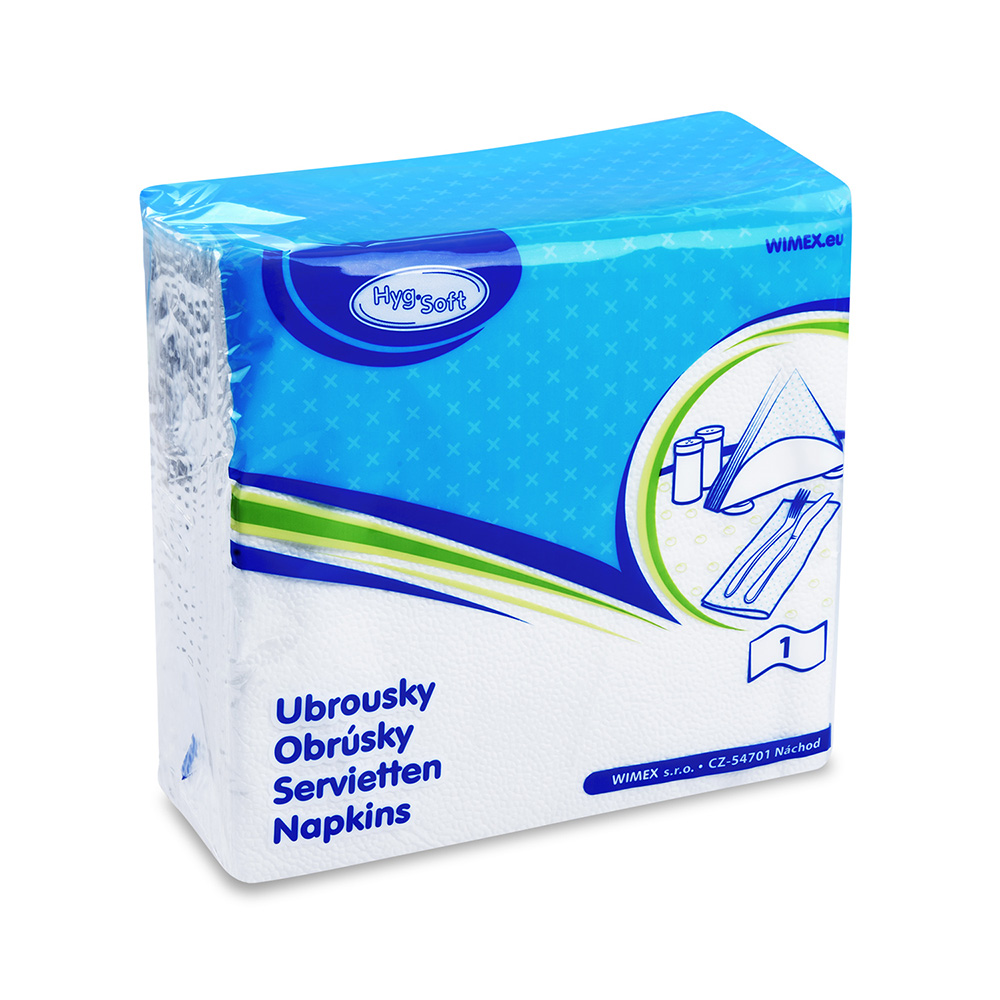 WIMEX Ubrousky 1-vrstvé 33 x 33 cm bílé (70 ks)