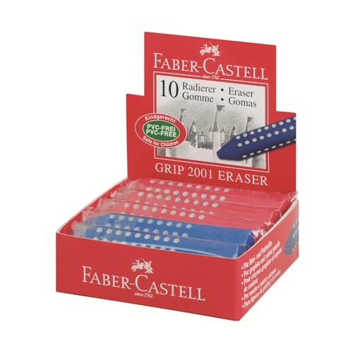 FABER-CASTELL Trojuhelníková guma Faber-Castell Grip 2001 - (modrá, červená)