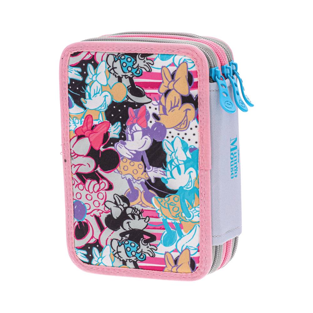Penál 3-patrový plný - make it rainbows, Minnie Mouse