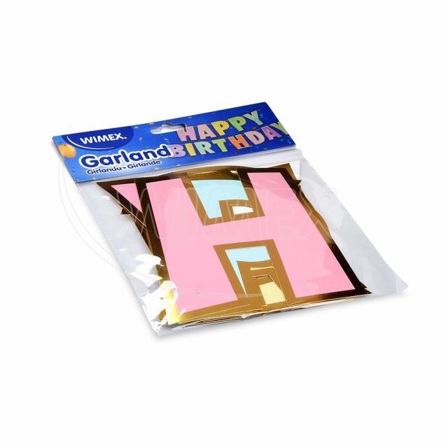 WIMEX Papírová girlanda sada ,,HAPPY BIRTHDAY,, 16 x 20 cm písmena + 5m šňůrka