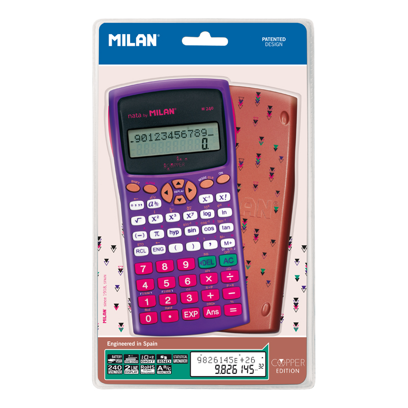 MILAN Kalkulačka MILAN M240 Copper - vědecká 10+2 místná