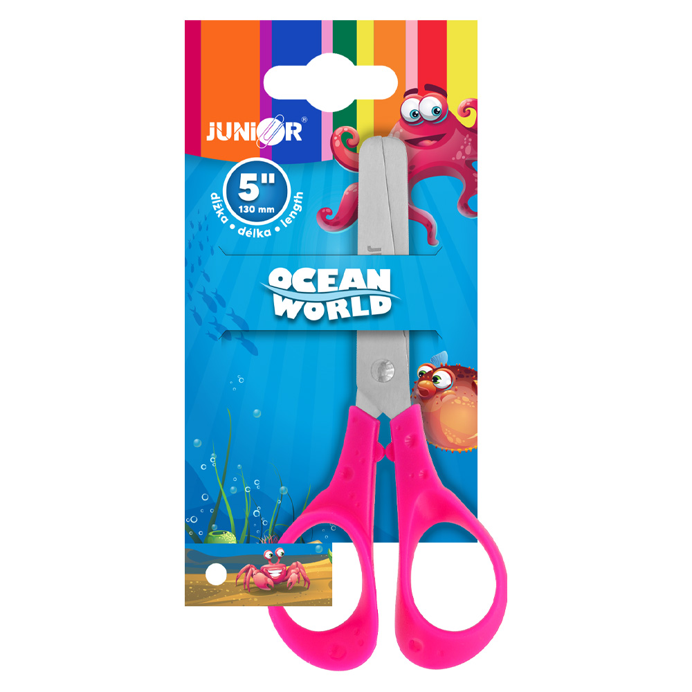 JUNIOR Nůžky dětské JUNIOR Ocean World 5"/13 cm pro praváky (mix /cena 1ks)