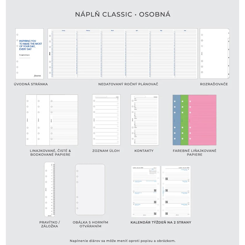 FILOFAX Diář Filofax Saffiano černý, osobní