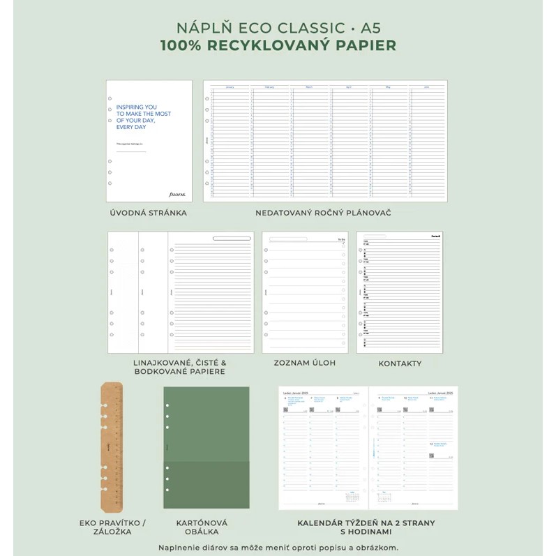 FILOFAX Diář Filofax A5 Eco Essential - Ash Grey