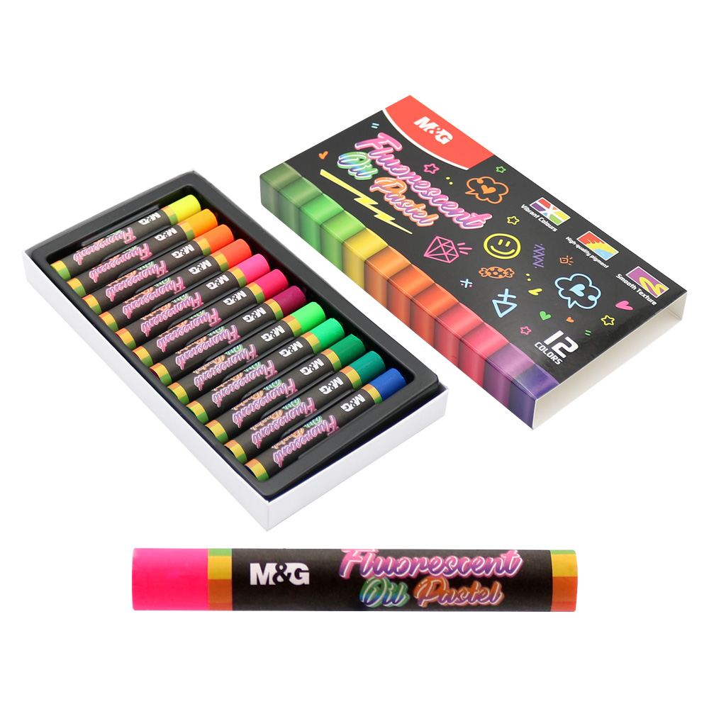 M&G M&G Fluorescenční olejové pastely - sada 12 kusů