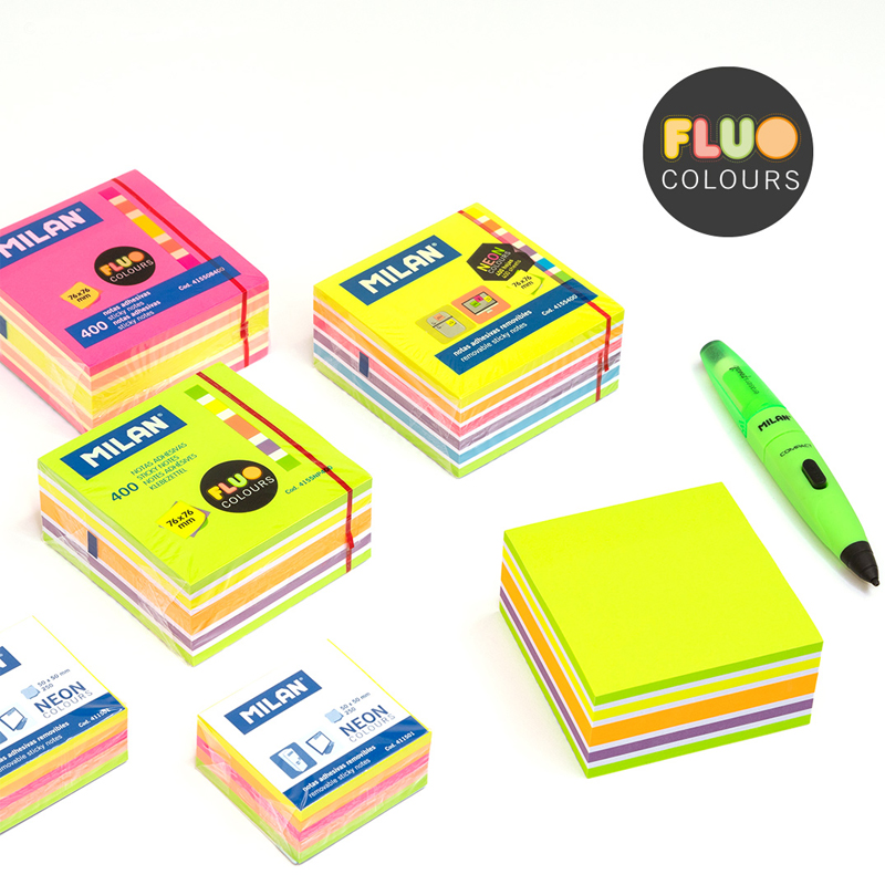 MILAN Blok lep MILAN Fluo colours neon 50 x 50 mm 250 l.