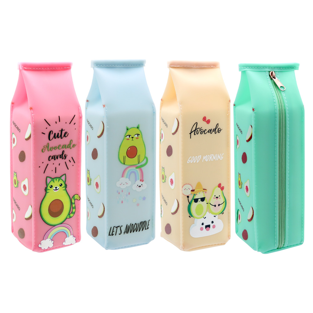 JUNIOR PU pouzdro na pera, prázdné (mix 4 barev) - Cute Cat /Avocado