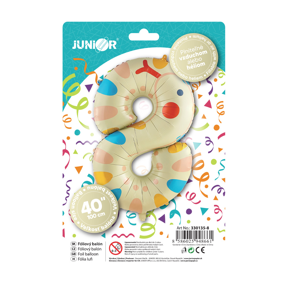 JUNIOR Balónové zvíře 40" (100 cm) - číslo 8