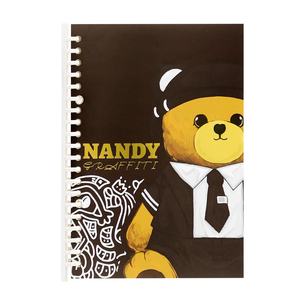 JUNIOR Spirálový zápisník JUNIOR Nandy Bear A5 80 listů, linkovaný - medvěd
