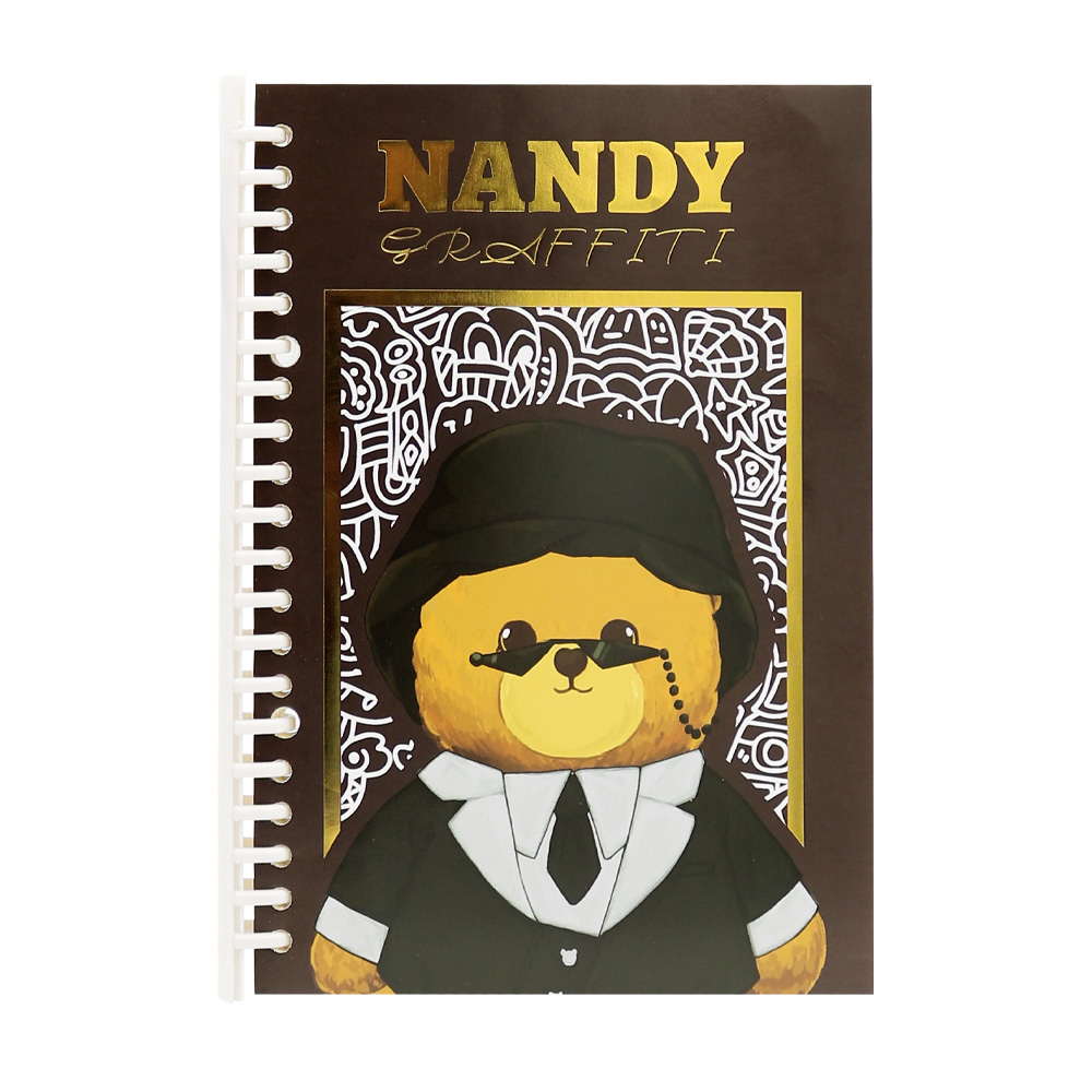 JUNIOR Spirálový zápisník JUNIOR Nandy Bear A5 80 listů, linkovaný - medvěd
