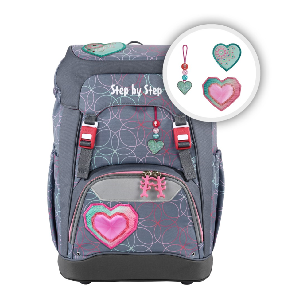 Step by Step Školní batoh Step by Step GRADE Glitter Heart Hazle, certifikát AGR