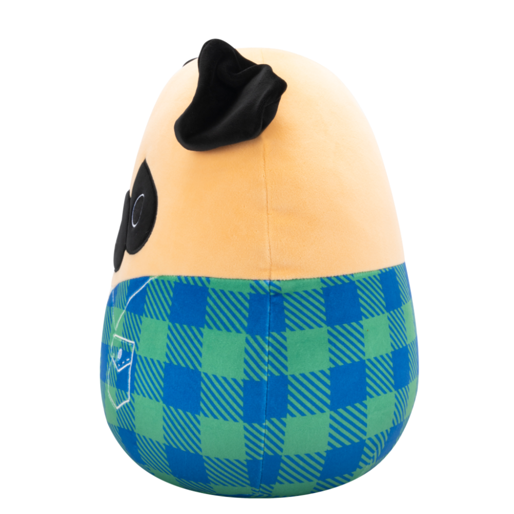 Squishmallows SQUISHMALLOWS Mops ve flanelové košili - Prince, 30 cm