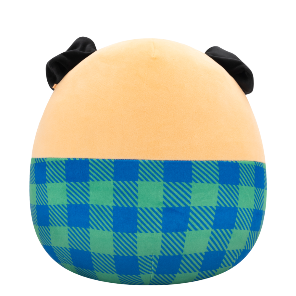 Squishmallows SQUISHMALLOWS Mops ve flanelové košili - Prince, 30 cm