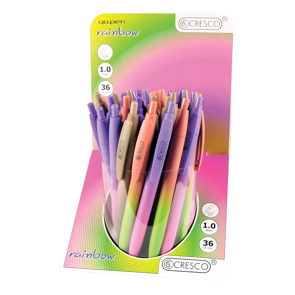 CRESCO Pero kuličkové RAINBOW (mix farieb /cena 1ks) modrá náplň