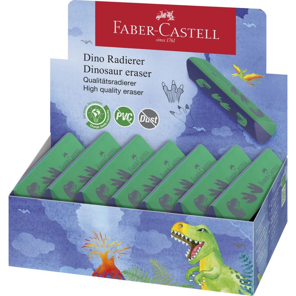 FABER-CASTELL Bezprašná pryž a pryž bez PVC - Dino