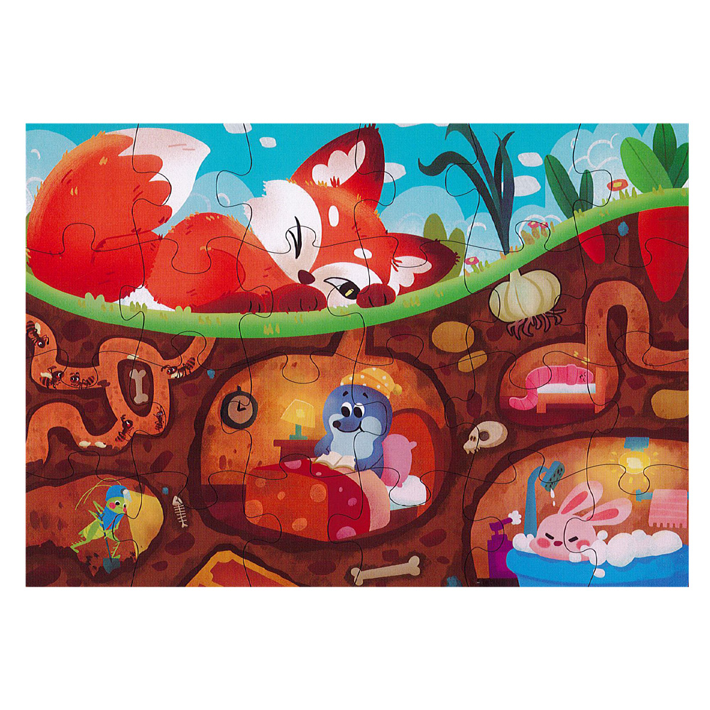 JUNIOR Dětské puzzle 44 x 31 cm (24 dílků) - Fox secret