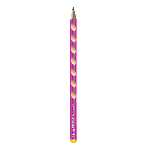 STABILO Školní set pro leváky - tužka STABILO EASYgraph S v růžové barvě + gumy a struhadla