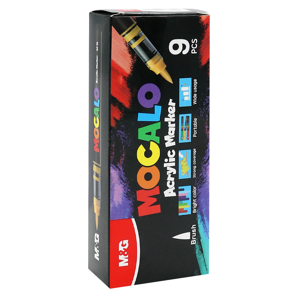 M&G Popisovač M&G MOCALO Acrylic Marker, štětcový hrot - šedohnědý 206