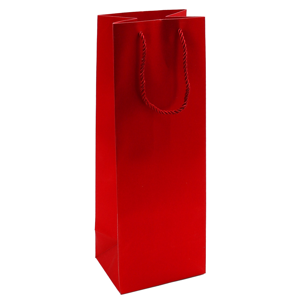 JUNIOR Dárková taška třpytivá na láhev, velikost 12x10x35 cm (mix 4 barev) už jen růžová!