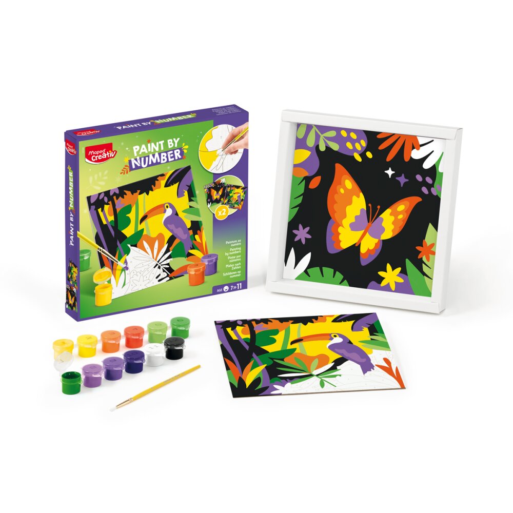 MAPED Maped Creativ Kreativní sada Malování podle čísel - tukan a motýl