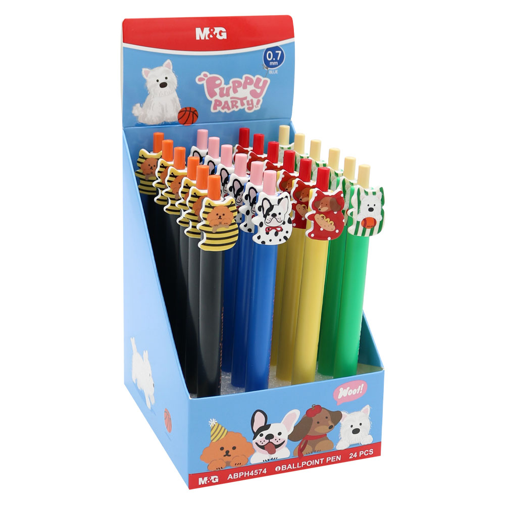 M&G Kuličkové pero M&G Puppy 0,7 mm (mix vzorů) modrá náplň
