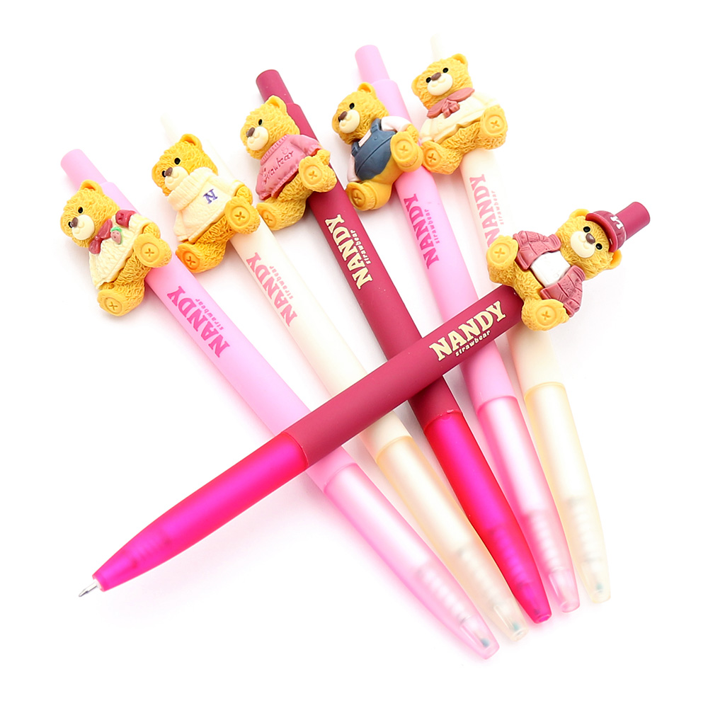 JUNIOR Gelové pero JUNIOR Nandy Bear 0,5 mm medvěd - modrá náplň (mix /cena 1ks)