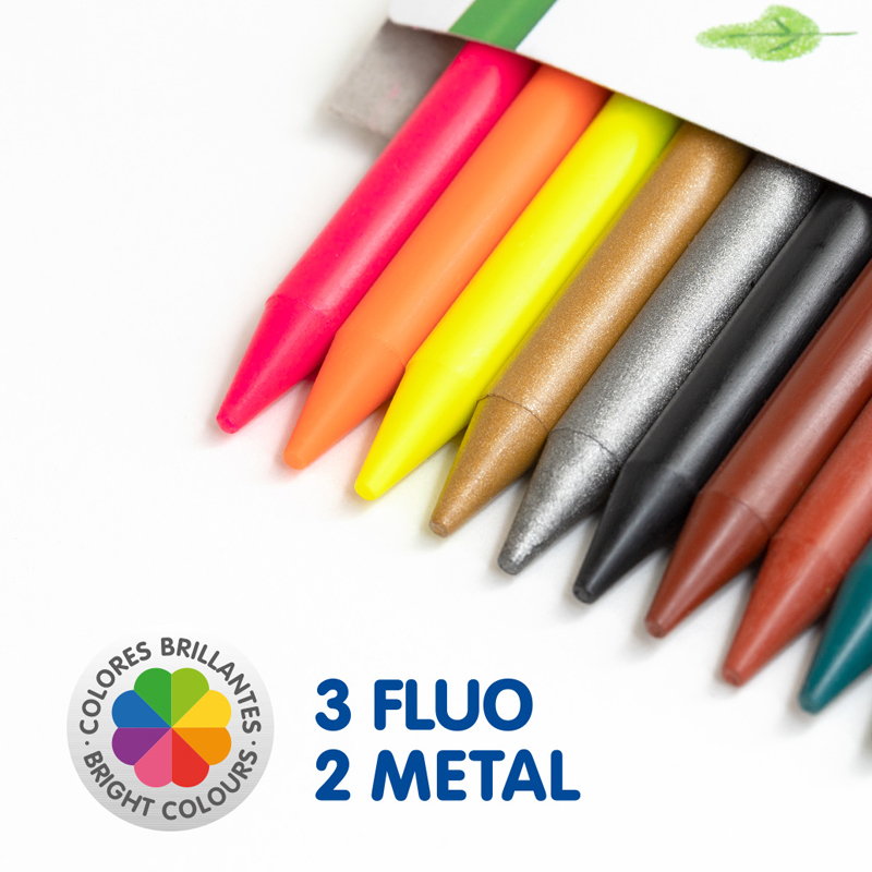 MILAN Pastelky MILAN kulaté plastické 19 ks + 3 ks FLUO + 2 ks metalické
