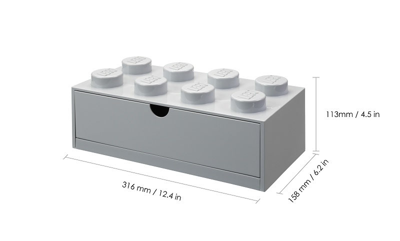 LEGO Storage LEGO stolní box 8 se zásuvkou - šedá