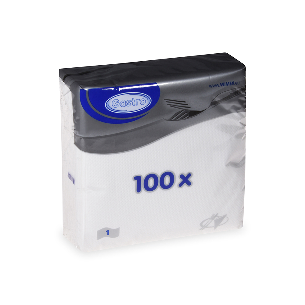 WIMEX Ubrousky 1-vrstvé 30 x 30 cm bílé 100 ks