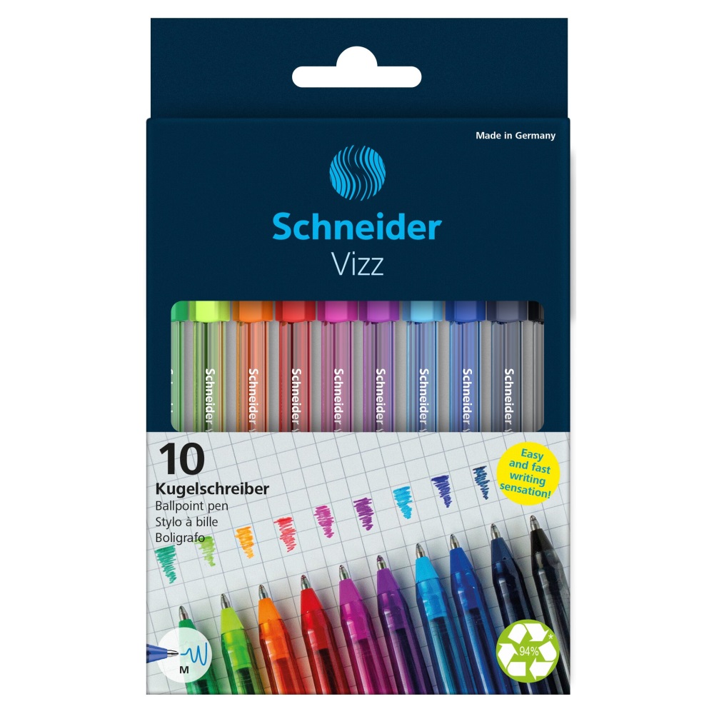SCHNEIDER Kuličkové pero Schneider Vizz M - sada 10 kusů