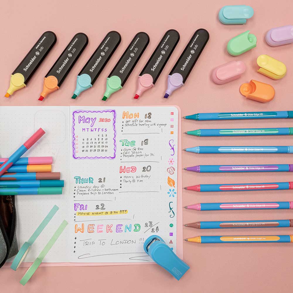 SCHNEIDER Kuličkové pero Schneider Slider Edge XB Pastel - sada 8 kusů